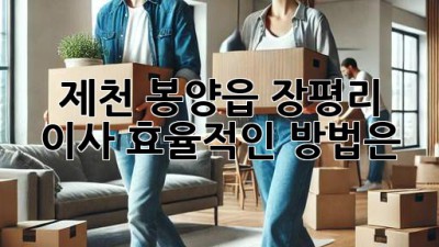 제천 봉양읍 장평리 이사, 효율적인 방법은?